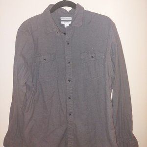Amazon Essentials Gray Long Sleeve Button Shirt